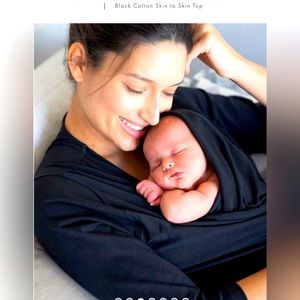 Seraphine Black Cotton Skin to Skin 3/4 sleeve